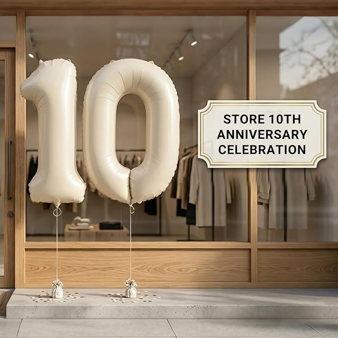 CARGEN 40 Inch Creamy White Number 1 Balloon Boho Neutral Party Decoration | - Image 6