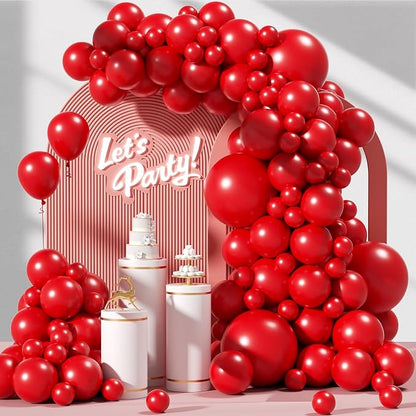 Awenztech 122pcs Red Latex Balloons in 18 12 10 5 inches | Baby Shower by Awenztech