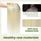 Hair Toppers for Women Real Human Hair 6x7 inch 150 Density Base 14 inch 65 grams ombre Ash Brown to Platinum Blonde for Women with Thinning Hair Cover Gray Roots（#8T60 14inch）
