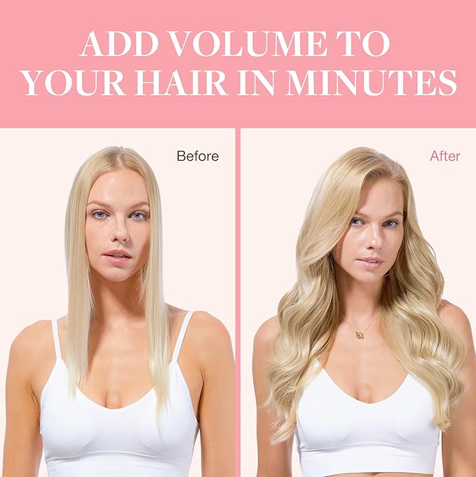 GOO GOO Clip in Hair Extensions Real Human Hair, Remy Human Hair Extensions Clip ins for Women, Natural Human Hair, 16inch 160g 7Pcs, #16/22 Light Blonde Highlighted Golden Blonde