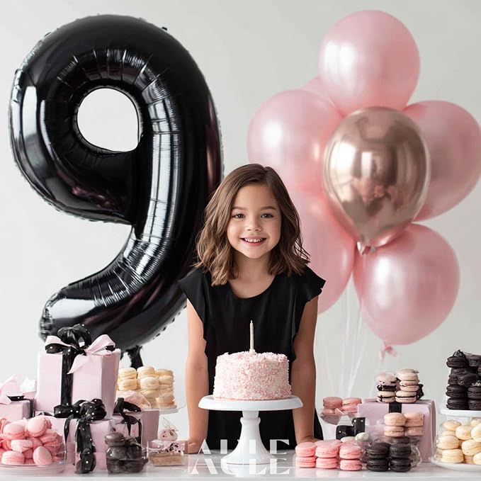 AULE 40 Inch Black Number Balloon 29 Foil 0-9 Birthday Big Numbers | Birthday - Image 4