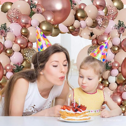 Rose Gold Pink Balloon Garland Kit, Nude White Gold Confetti | Pastel Pink Gold - Image 6