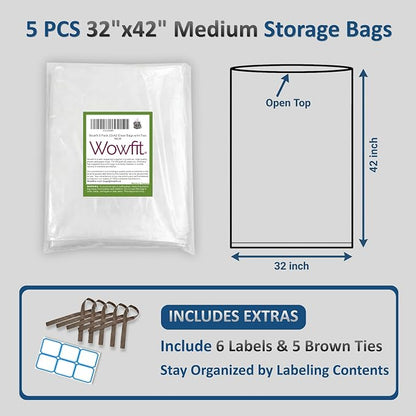 Wowfit Large Plastic Bags for Comforters & Pillows, 5 CT, 1.6 Mil | - Image 2