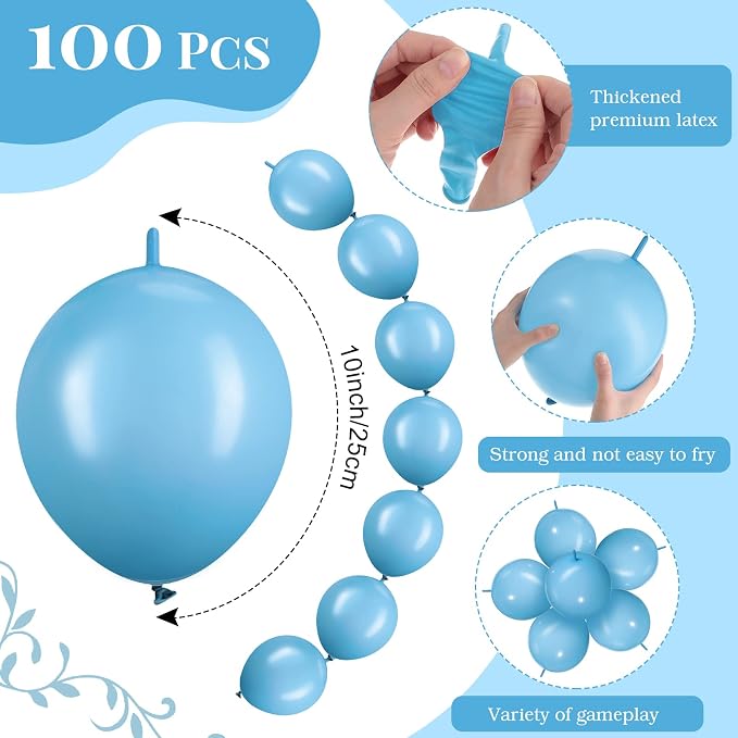 100 Pcs Link Balloon Quick Linking Latex Connected Balloons Linkable - Image 3