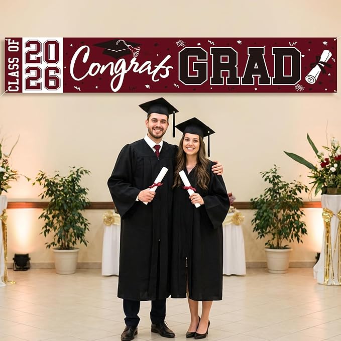 2026 Graduation Yard Sign, Large Congrats Grad Yard Banner Class of 2026 Banner - Image 3