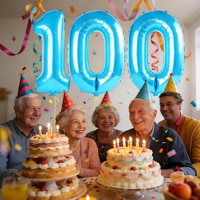 40 Inch Number 100 Balloons for 100th Birthday Party Decorations, 0-100 Jewelry - Image 2