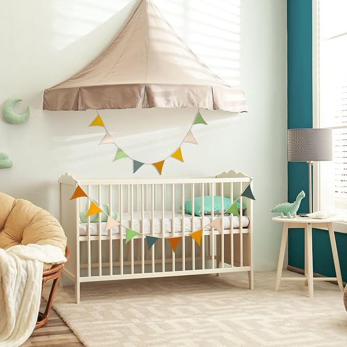 Oudain 2 Pcs Pennant Banner Flags Nursery Garland Triangle Bunting Flags - Image 4