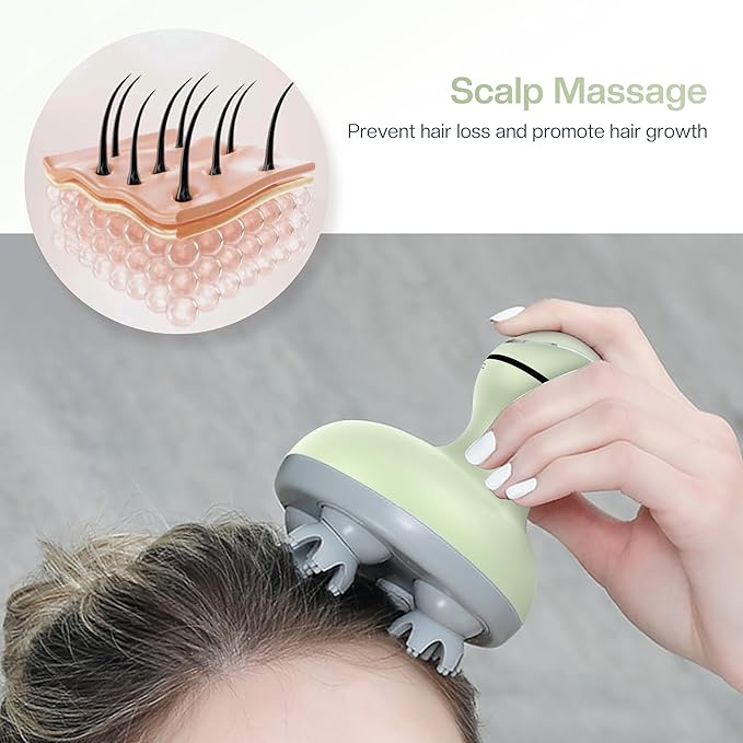 COMFIER Electric Cordless Hair Scalp Massager,Waterproof Head Massager with Mutlti-Modes Vibration,Portable Handheld Head Scratcher for Hair Growth,Full Body Kneading & 84 Massage Nodes