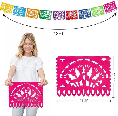 DOMESTAR 8 Packs 144 FT Mexican Papel Picado, Fiesta Mexican Party Banners | - Image 7