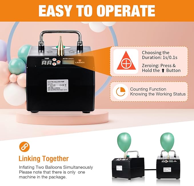 Electric Air Balloon Pump, Portable Bolloon Blower Pump - Image 2