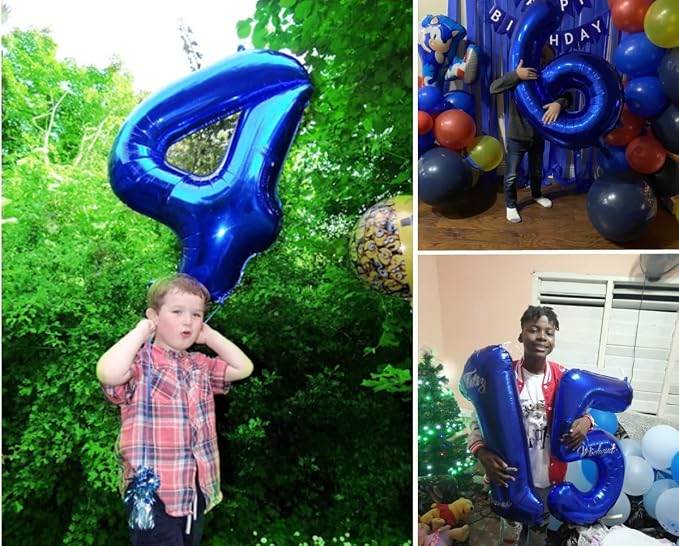 Number Balloons Navy Blue Number 4 - Image 5