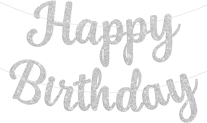 Glitter Happy Birthday Banner Sign Birthday Garland Wall Door Banners Flag by Unknown