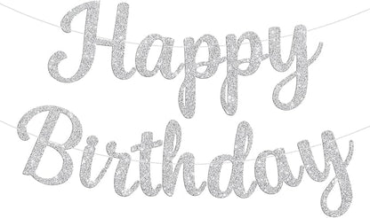 Glitter Happy Birthday Banner Sign Birthday Garland Wall Door Banners Flag by Unknown