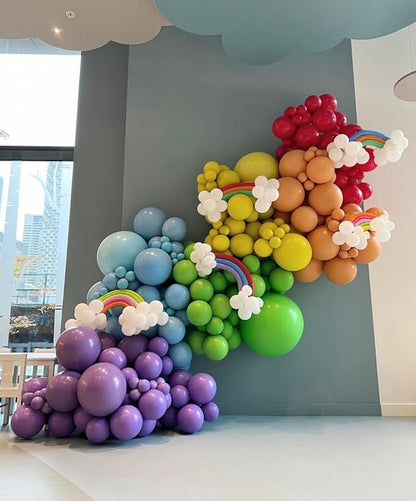 60PC Rainbow Balloons Set, Colorful Balloons, 12 Inch Bright Color Yellow - Image 5