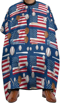 Hair Dressing Gown Cape Baseball Sport American Flag Hair Cutting Cloak, Adjustable Salon Cape Apron for Barbers, Easy Clean