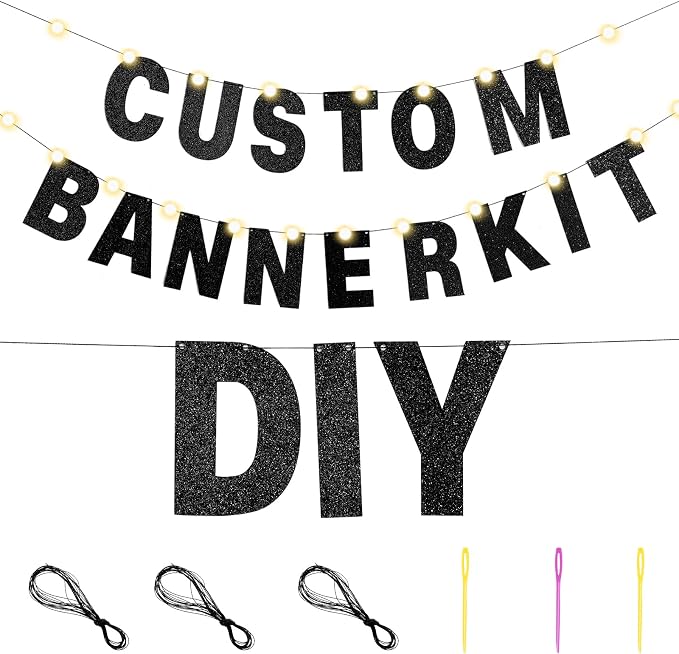 TaoBary 112 Pcs DIY Letter Kit Glitter Customizable Banner Letters Include 107 - Image 5