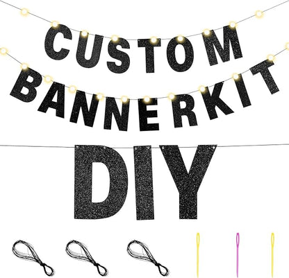 TaoBary 112 Pcs DIY Letter Kit Glitter Customizable Banner Letters Include 107 - Image 5