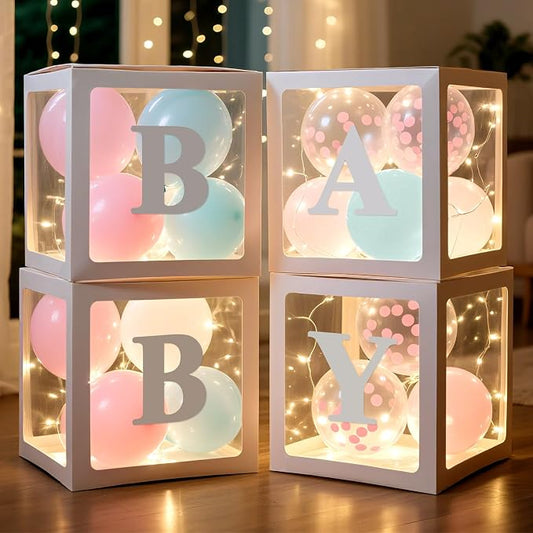 Ledido Baby Boxes with Letters & Balloons & Fairy Lights by Ledido