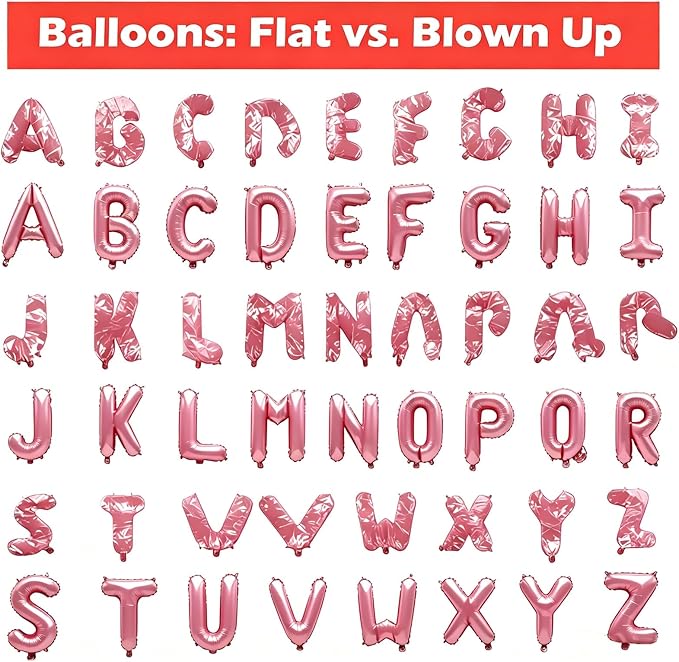 36 Pcs Pastel Pink Letter Balloons, Custom A-Z Set - Image 4