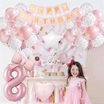 8th Pink Bow Birthday Decorations - Image 9