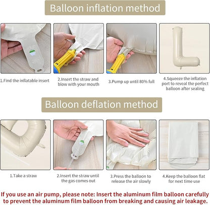 Biapian 40 Inch Giant Cream L Foil Balloons - Image 7
