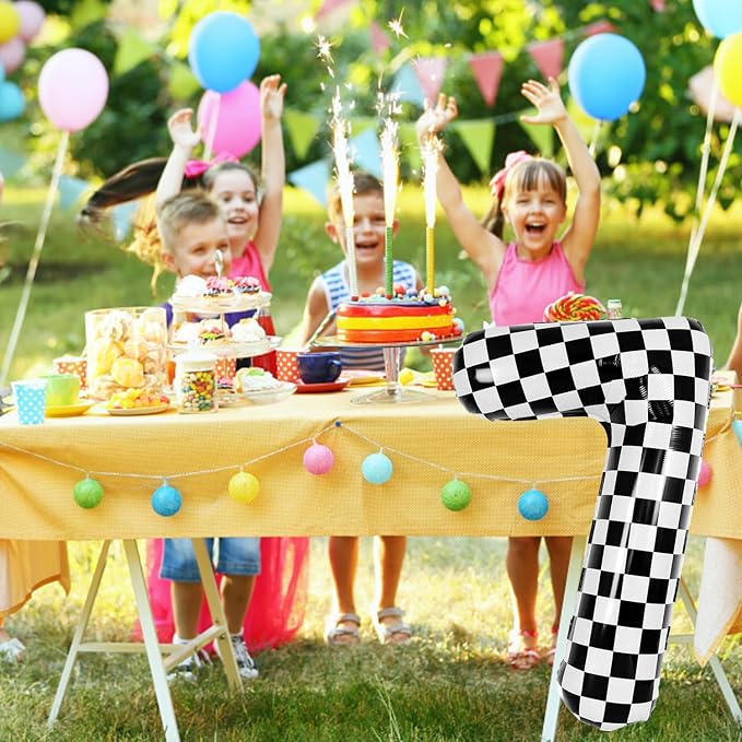 40 Inch Checkered Number Balloon - Image 4