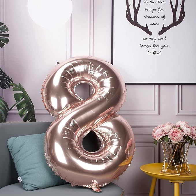 COLORFUL ELVE Rose Gold 18 Number Balloons Big Giant Jumbo Large Number 18 Foil - Image 5