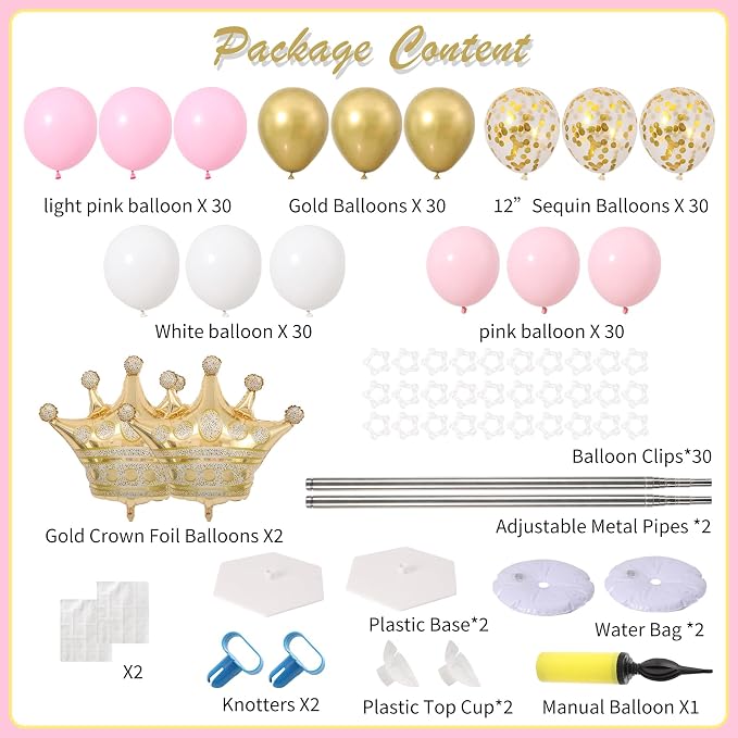 Princess Party Balloon Column Stand Kit 2 Sets - Image 3