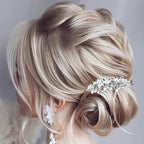 4 Pieces Rhinestone Bridal Hair Clip,Crystal Hair Clips, Rhinestone Jewelry Barrette Vintage Hair Accessories Pearl Hair Clips Hair Accessories for Women Wedding Golden Leaves Golden/Silver Pearls