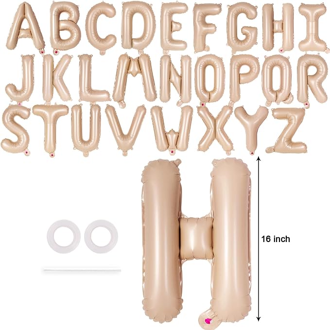 26 Pcs Caramel Letter Balloons, 16 Inch Foil Alphabet Letter Balloons, Letter - Image 2