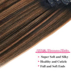 Yaki Straight Clip ins Real Human Hair Extensions For Women Highlight Hair Extensions Yaki Straight Clip in Hair Extensions(22inch,T1BP1B/30)