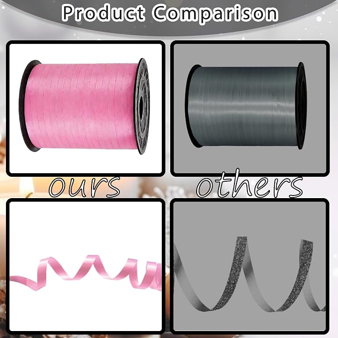 Pink Curling Ribbon, 500 Yard Premium Pink Curling Ribbons, Balloon String - Image 4