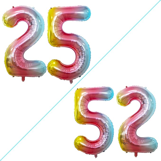 Number 25 Balloons for 25th Birthday Party Decorations, 42 Inch Jumbo Foil by GOER