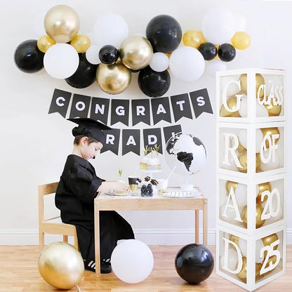 Graduation Decorations 2025, PROUD OF YOU, Class of 2025 and 118pcs White Gold - Image 4