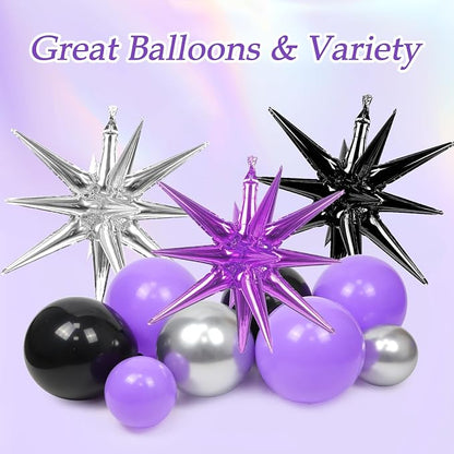 125pcs Purple and Black Balloon Arch Kit - Image 4