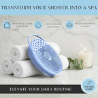 Exfoliating Body Scrubber Silicone - Textured Back Scrubber Shower Brush - Avilana Bath Loofah Alternative Dual Sided - Gentle Smoothing Body Wash Tool Rough Skin - Gift Women Men