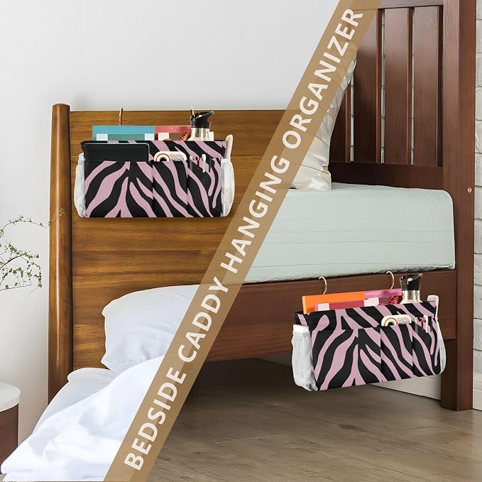 Bedside Caddy Metal Frame Hanging Organizer Bunk Bed Dorm Accessories Hook And - Image 7