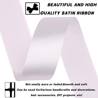 7/8 Inch 60 Yards White Satin Craft Ribbon-Single Face Polyester Ribbon - Image 3