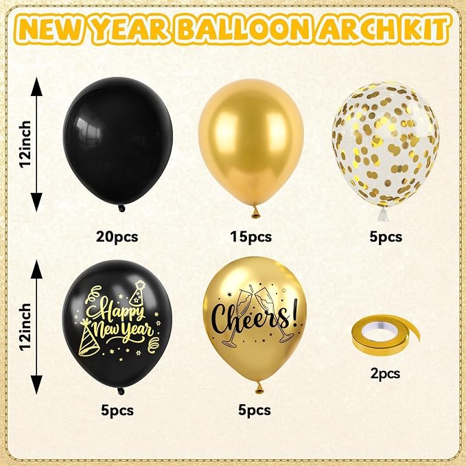 Black and Gold Balloons - Image 2
