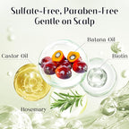 Raw Batana Oil for Hair Growth 4-in-1 Batana Oil with Rosemary, Castor Oils and Biotin for Reduce Hair Loss, Scalp Care, Repair Damaged Hair