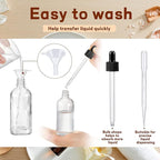 Tessco for you 20 Pack 3.4 oz Glass Dropper Bottles with Glass Eye Droppers for Essential Oils, Empty Oil Bottles with Funnel, Labels and Pipette for Hair Oils Perfume Cosmetic Travel(Clear)