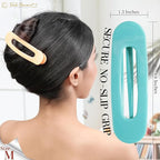 RC ROCHE 6 Pcs Flat Claw Hair Clips for Women Lay Down Barrettes No Crease Side Slide Thick Long Hair Duckbill French Against Head Jaw Claw Styling Clamp, Medium Pastel