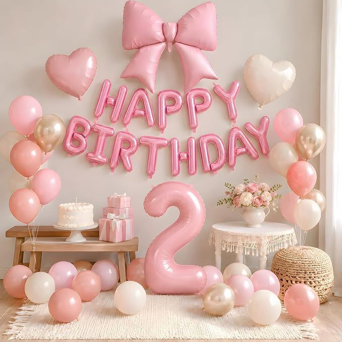 Dusty Pink Number 2 Balloon, 2nd Birthday Decorations - Image 5