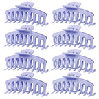 TOCESS Hair Claw Clips for Women - 8PK Large Neutral Matte Jumbo Hair Clips for Thick, Thin, Long, Short, Curly Hair Girls, Big Jaw Clip Set for Daily Use (Lavender Purple)