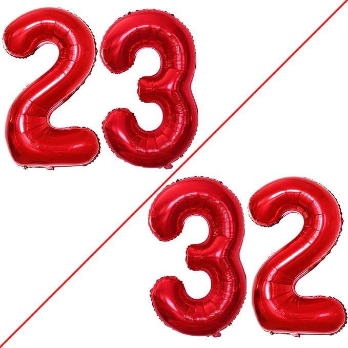 Number 23 Balloons for 23rd Birthday Party Decorations, 42 Inch Jumbo Foil by GOER