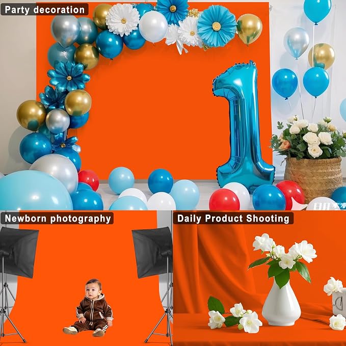 Orange Photography Backdrop for Photoshoot, 10x10 FT | Versatile Studio Photo - Image 5