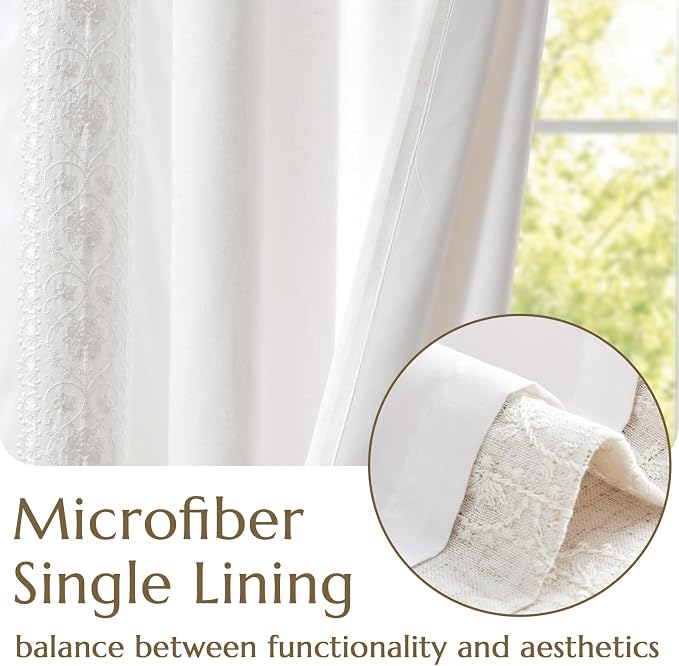 jinchan Floral Linen Curtains - Image 4