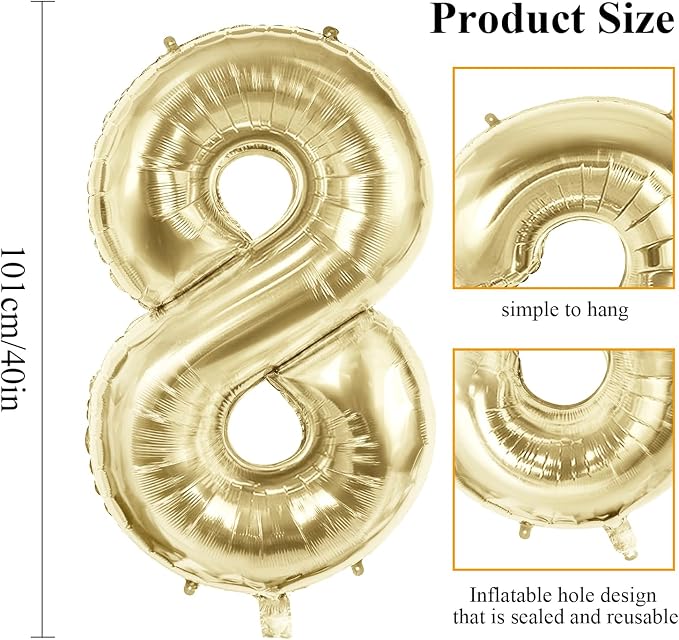 Number 81 Balloons for 81st Birthday Party Decorations, 40 Inch 0-100 - Image 2