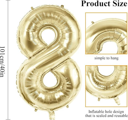Number 81 Balloons for 81st Birthday Party Decorations, 40 Inch 0-100 - Image 2
