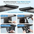 Hairstylist Tray on Wheels, Rolling Salon Tray with Holder and Hair Separator Stand, Salon Trolley Adjustable Tray With Storage Platform Dye Bowls and Tools for Hair Stylist